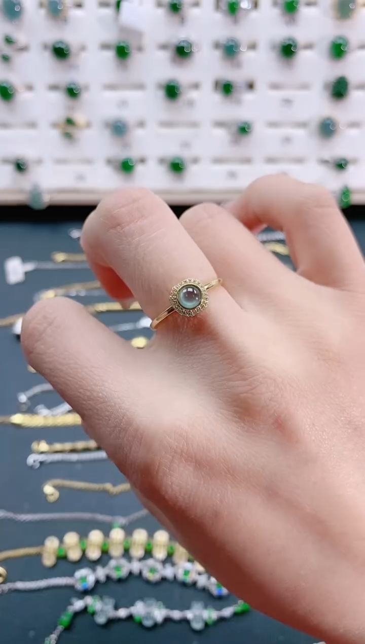 【闪购商品】翡翠戒指银S925镶嵌天然翡翠