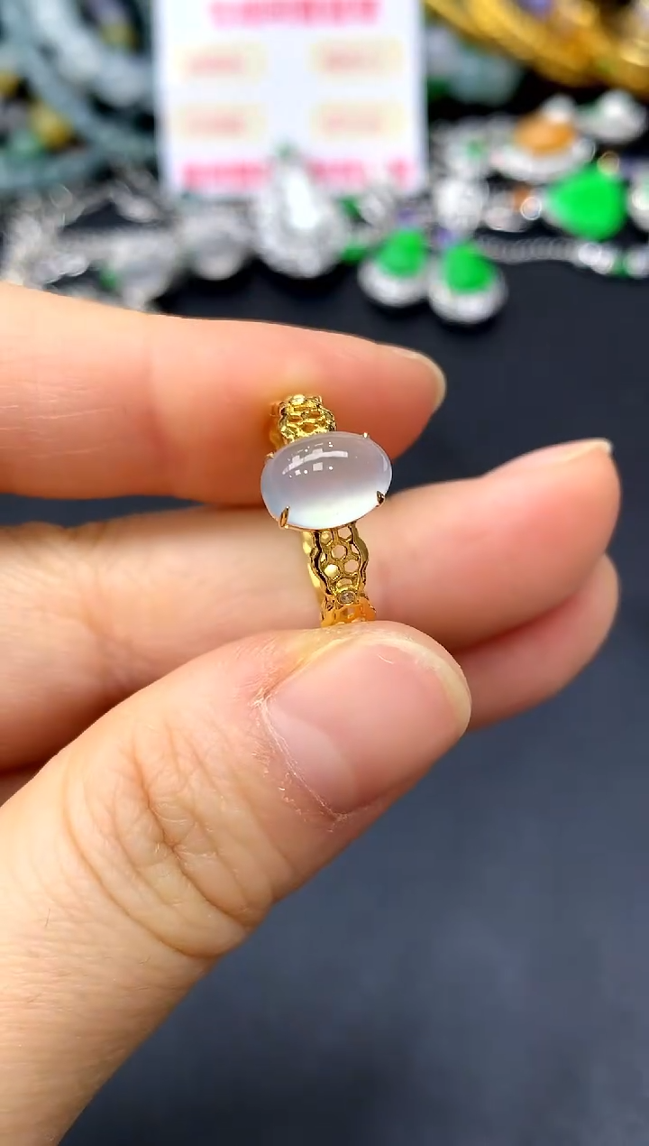 18K金镶嵌戒指翡翠289-中国好珍宝