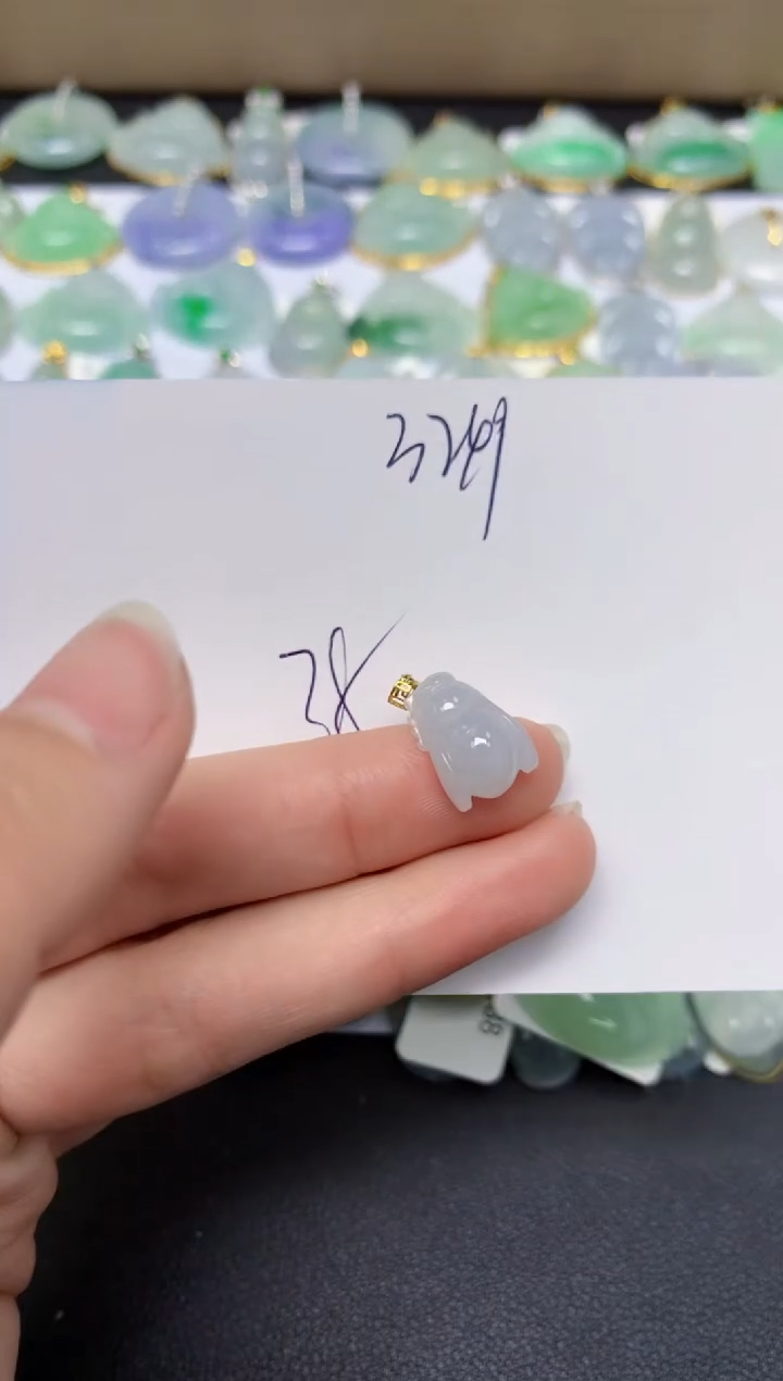【闪购商品】翡翠18K金镶嵌颈饰天然翡翠A货