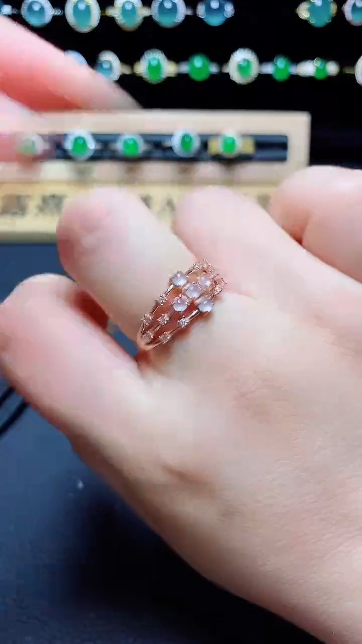 翡翠戒指银S925镶嵌天然翡翠A货s925银镶