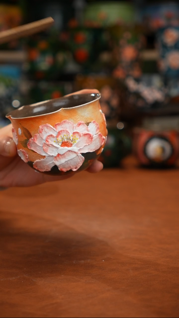 紫砂油画手绘釉下彩
