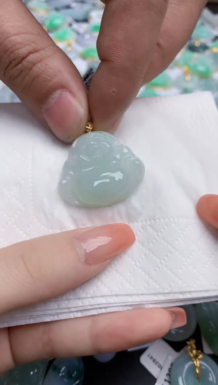 【闪购商品】翡翠颈饰18K金镶嵌天然缅甸翡翠A货