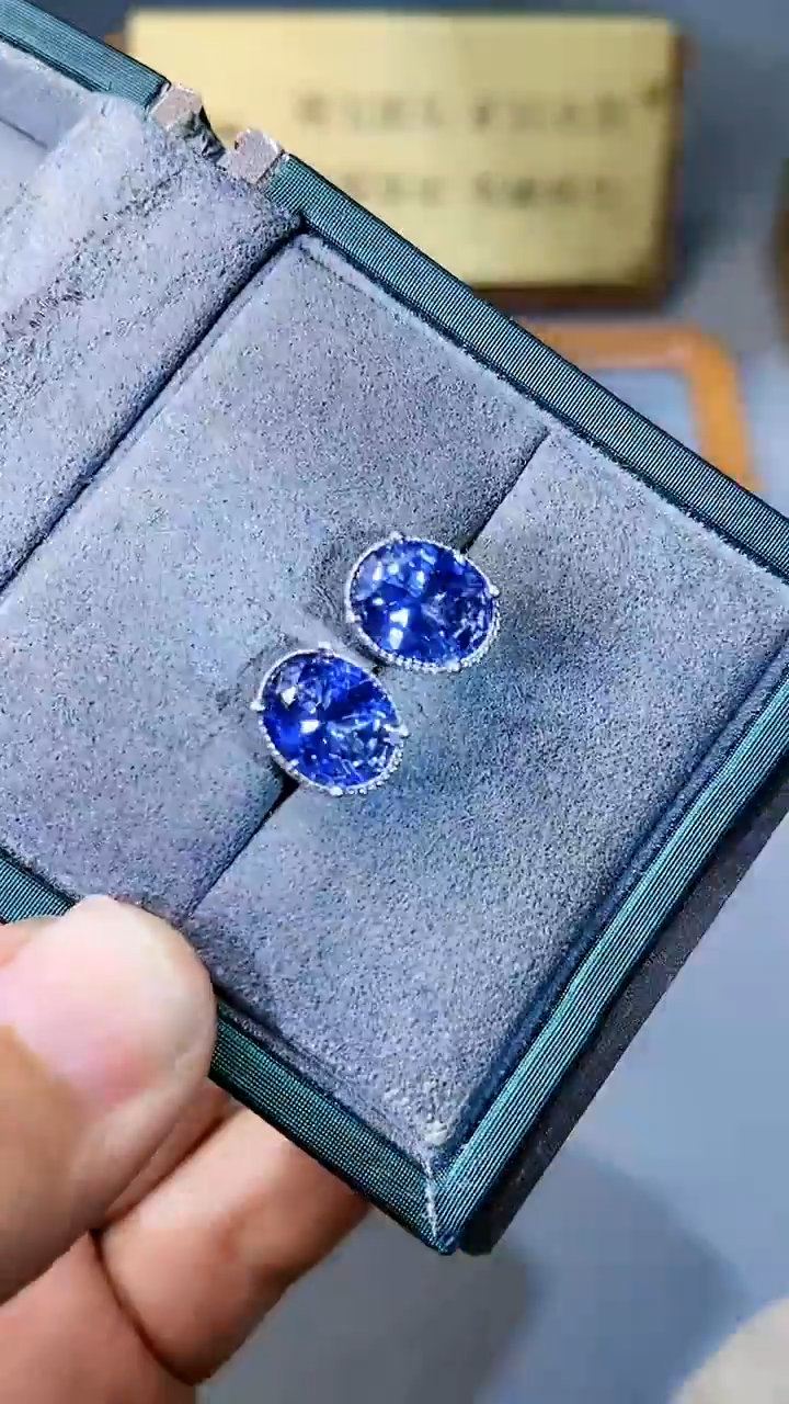 【闪购商品】蓝宝石耳饰银S925镶嵌321