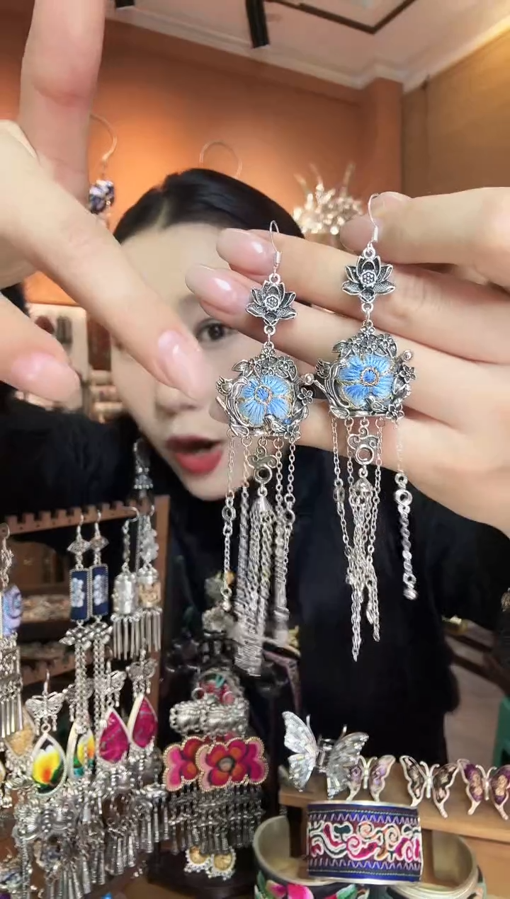 刺绣纯手工民族风耳环