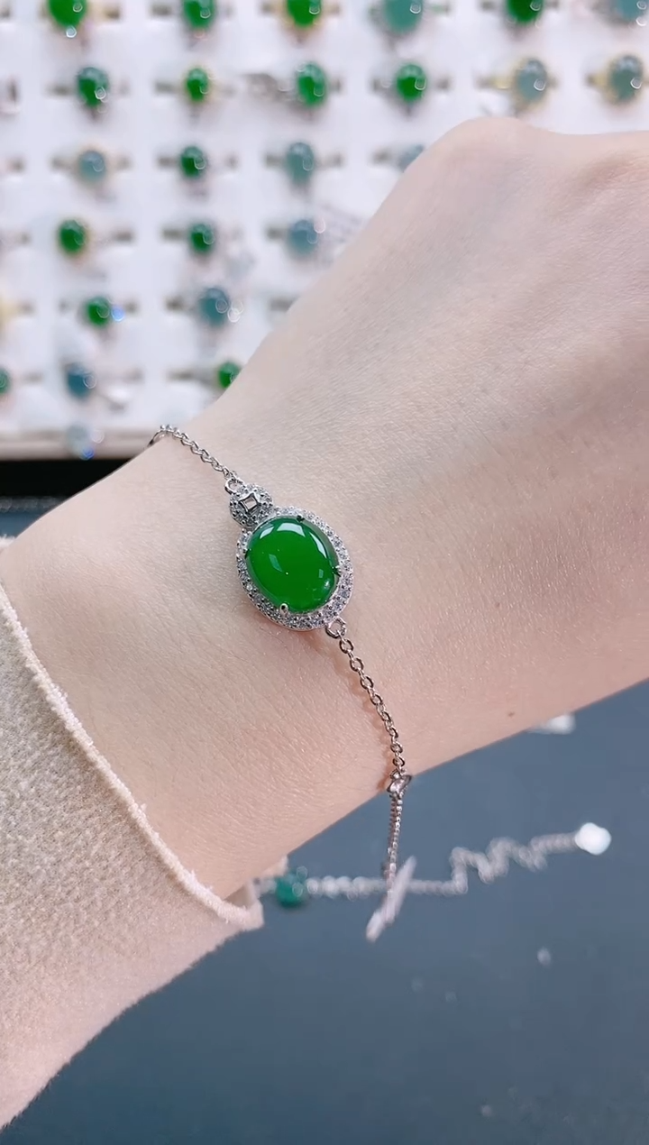 【闪购商品】翡翠戒指银S925镶嵌天然翡翠1