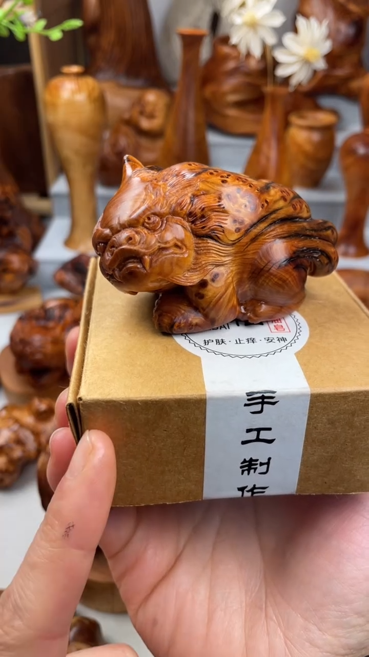 木太行崖柏陈化精品 貔貅/把件/雕刻件-鉴赏期48小时