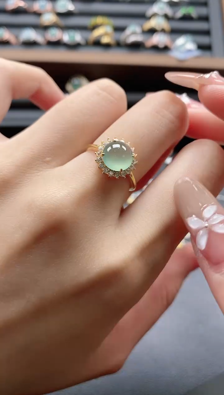 【闪购商品】翡翠戒指银S925镶嵌51151