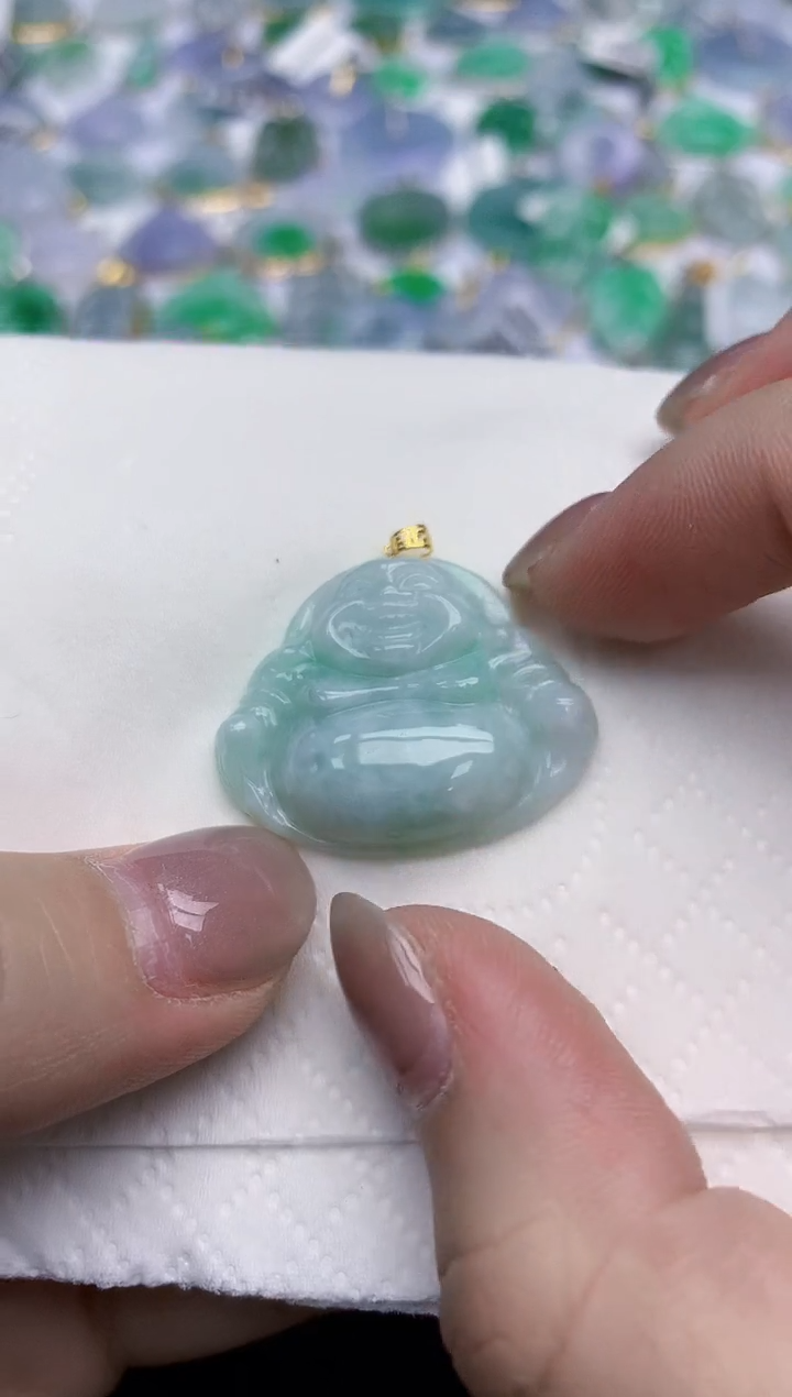 【闪购商品】翡翠颈饰18K金镶嵌天然翡翠A货