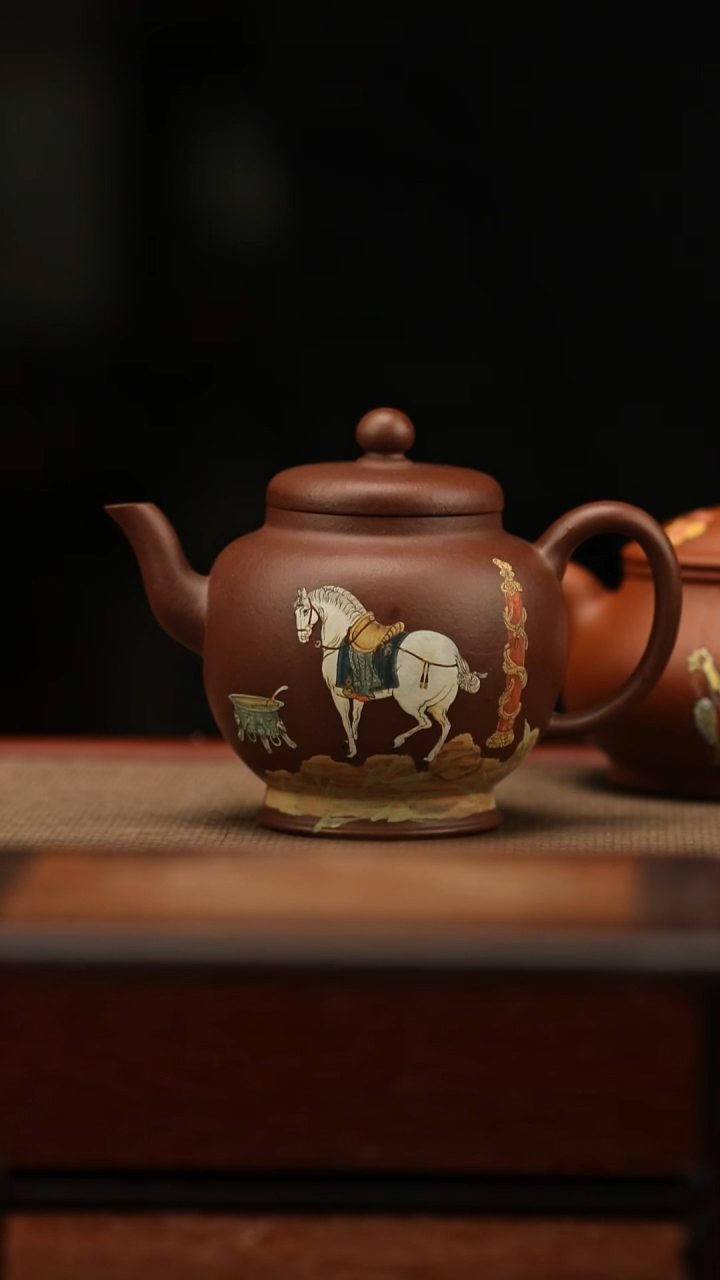 茶壶紫砂南州高仕 220毫升 骏马 紫泥