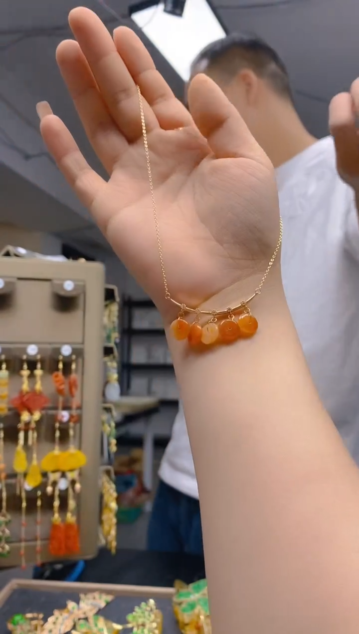 【闪购商品】翡翠耳饰合金0340翡翠锁骨链