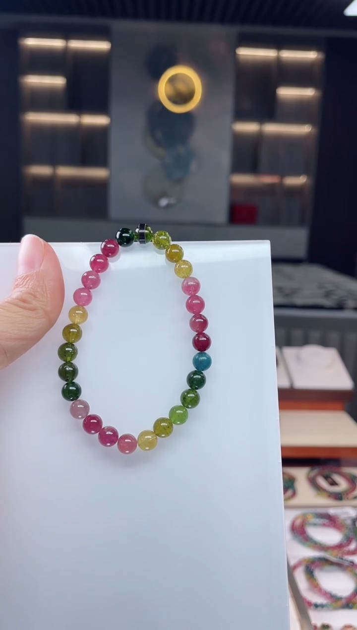 未镶嵌老矿碧玺单圈手串6mm+碧玺（多样性发一条）Q