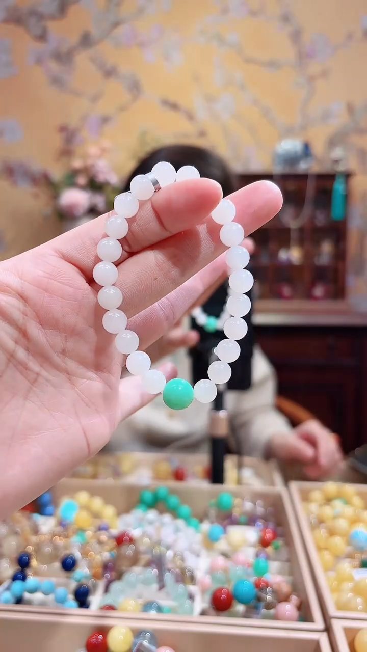 未镶嵌手链和田玉，和田白玉设计款8+10.5咪