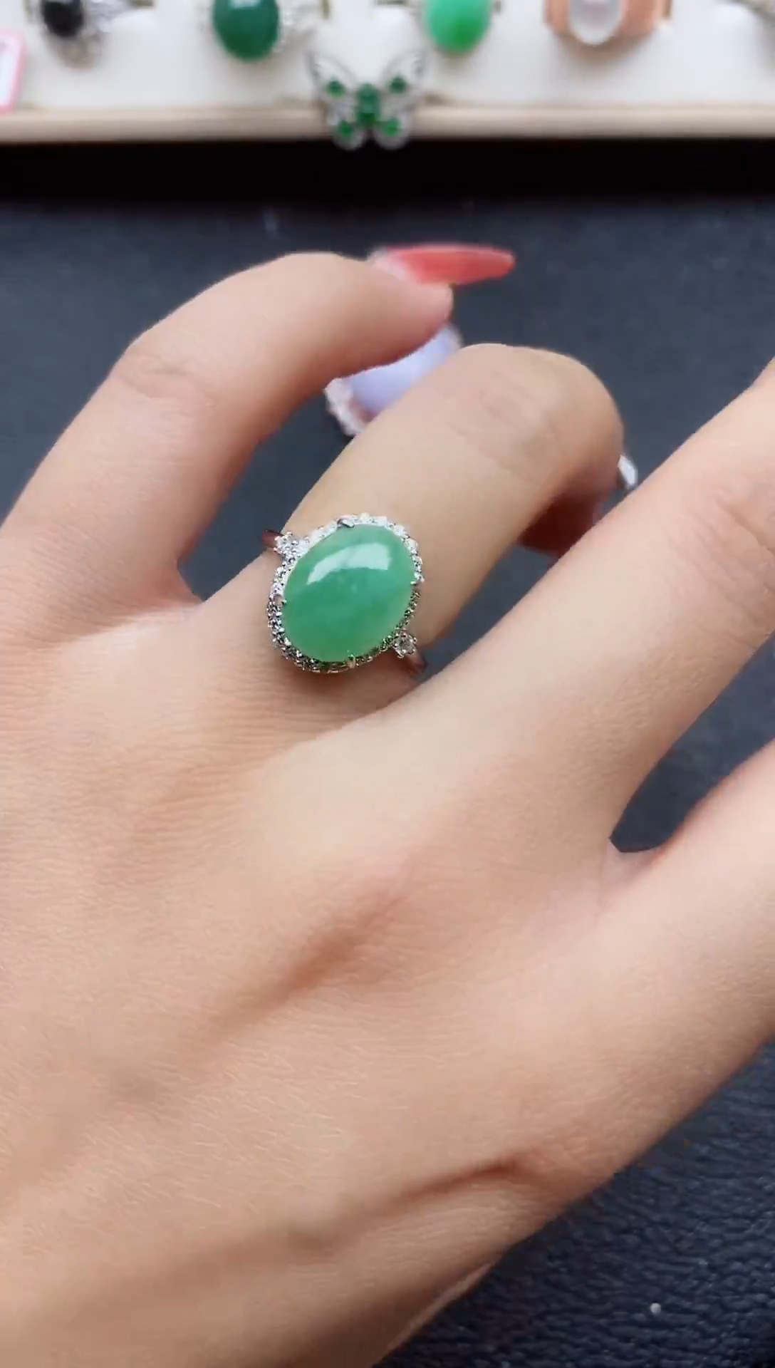 【闪购商品】翡翠戒指银S925镶嵌11111