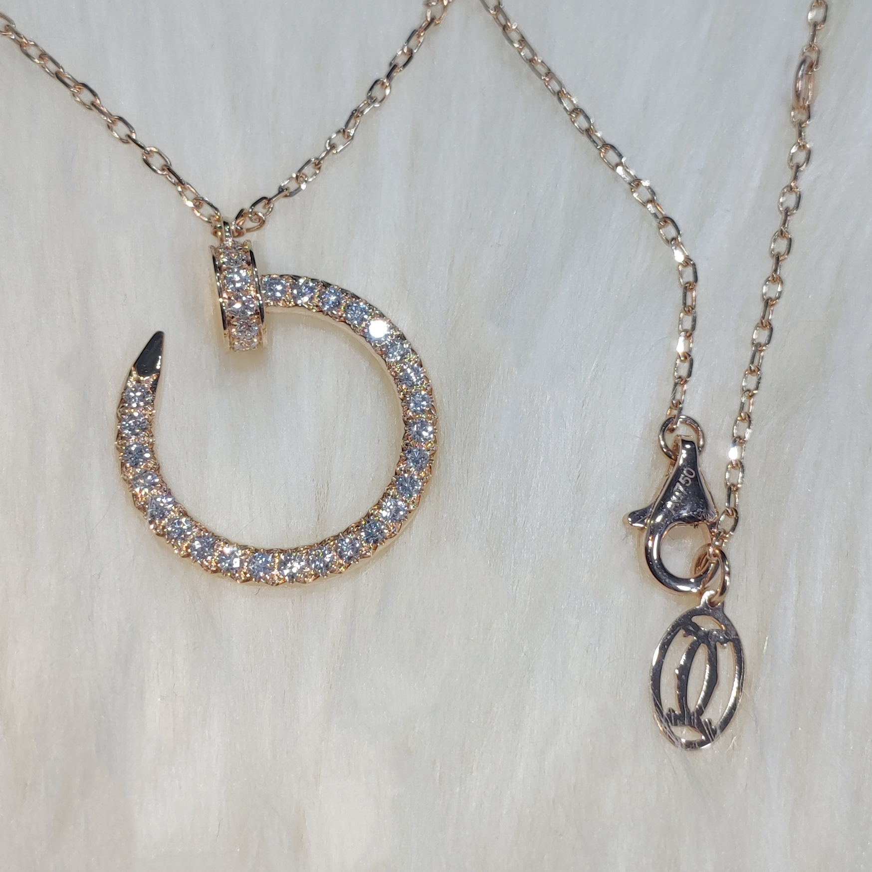 实验室培育钻石【宝丽亚】18K金满钻钉子项链  