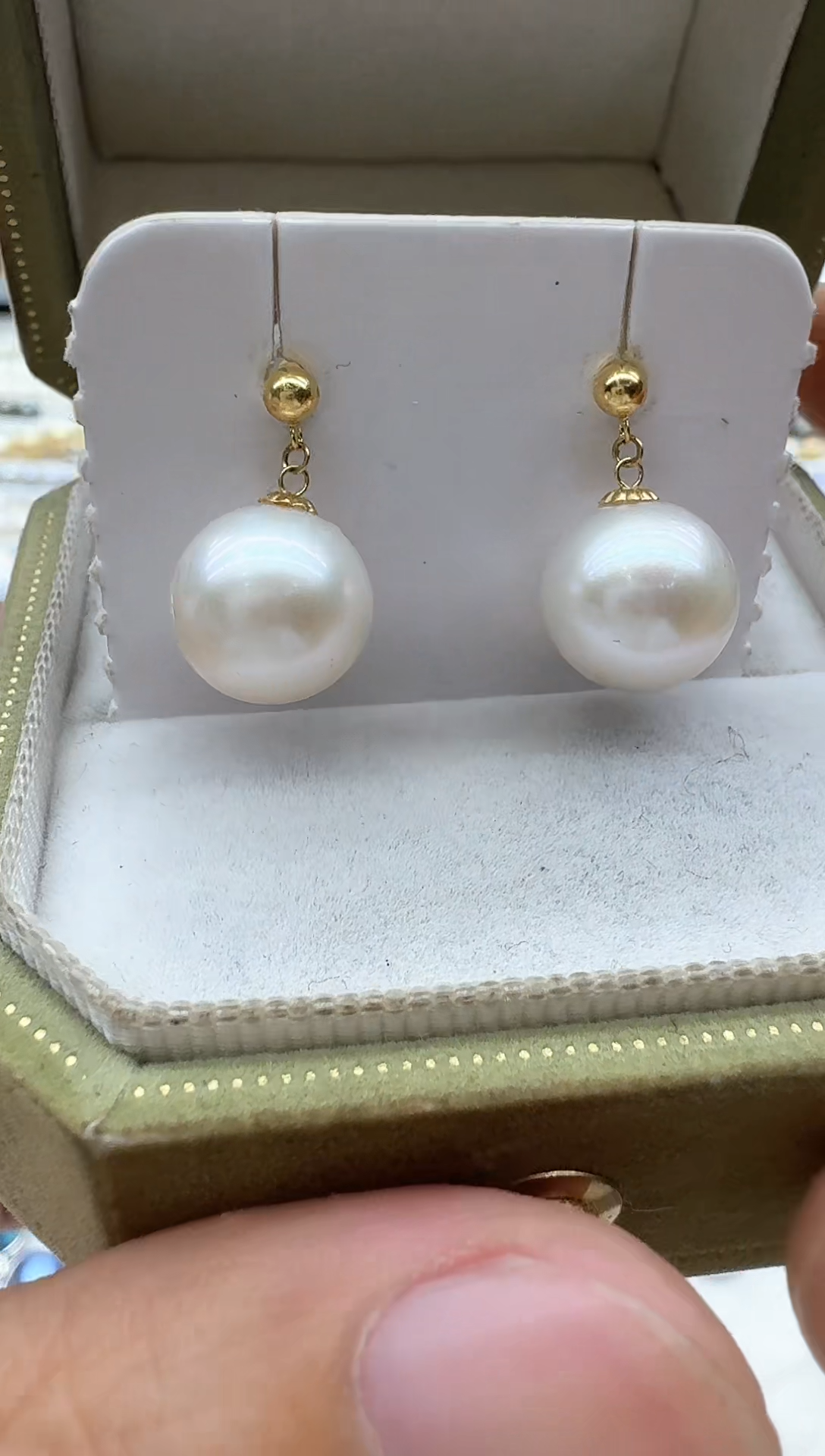 【闪购商品】淡水珍珠耳饰18K金镶嵌清货