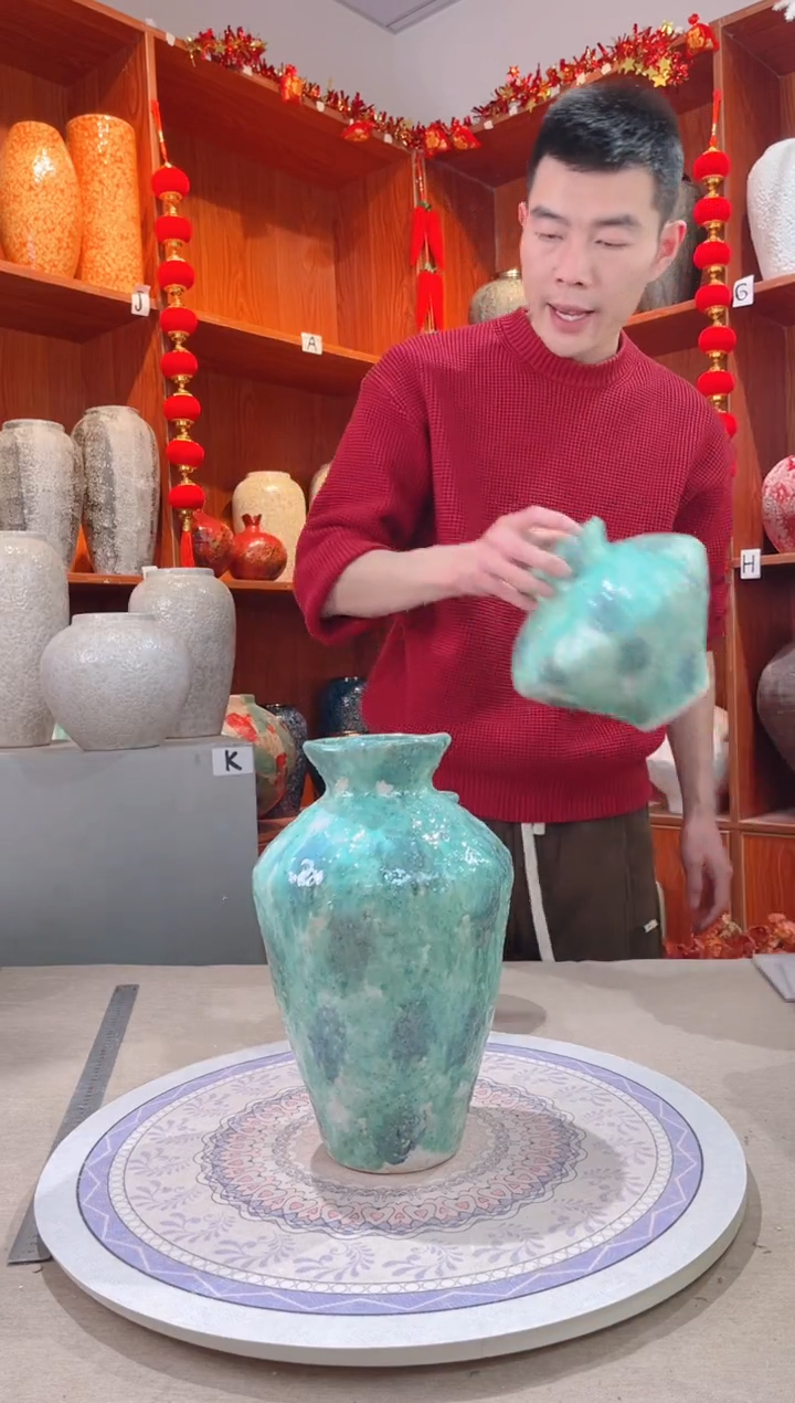 【闪购商品】瓶彩陶三件套 大号  陶瓷花瓶 无花