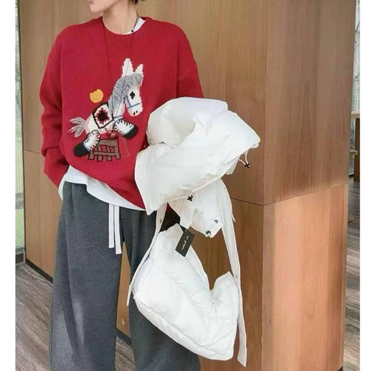 妮妮家100%全羊毛休闲套头外套上衣61371