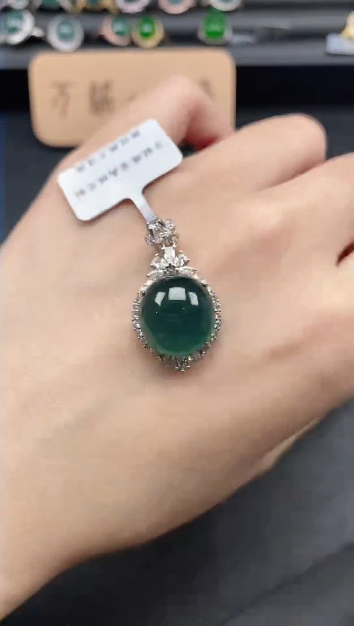 翡翠戒指银S925镶嵌51151