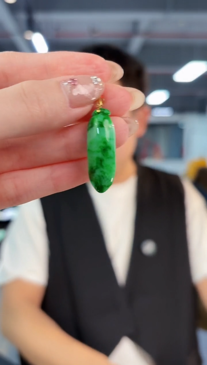 【闪购商品】翡翠颈饰18K金镶嵌缅料A货/支持复检/一件