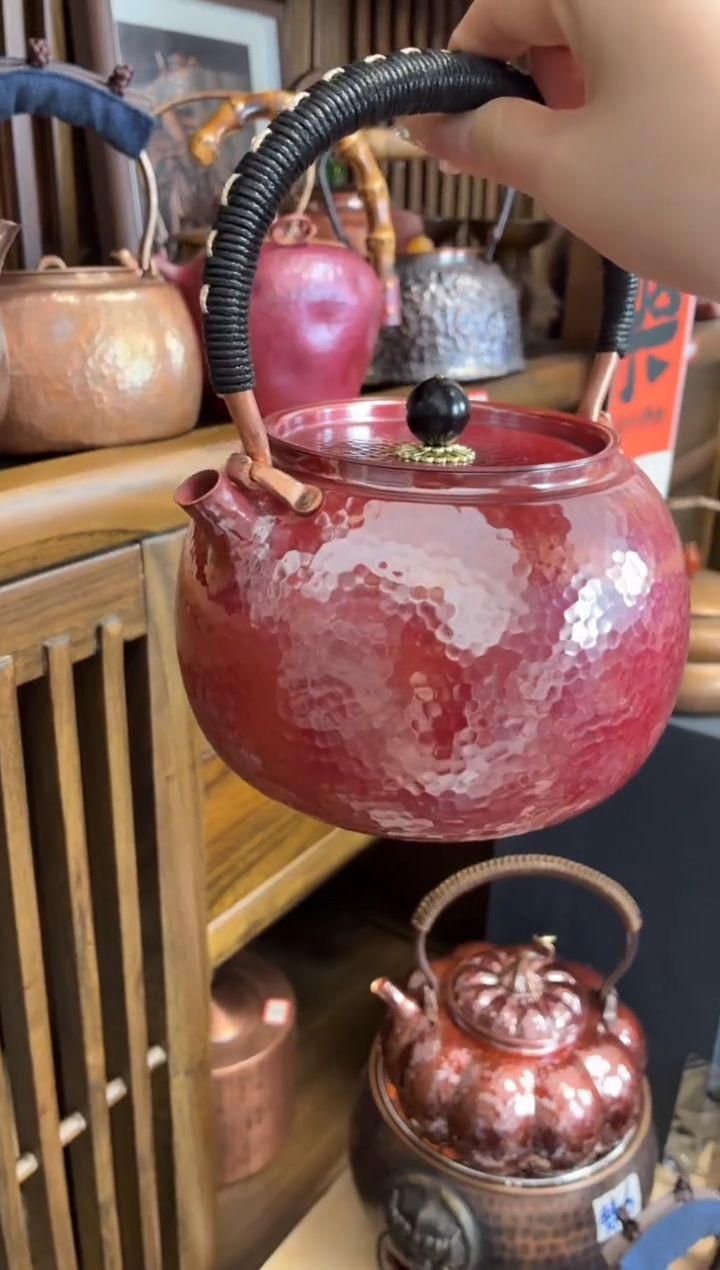 浮*包浆色提梁葫芦壶  