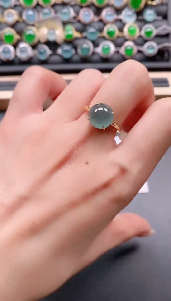 银S925镶嵌戒指翡翠111