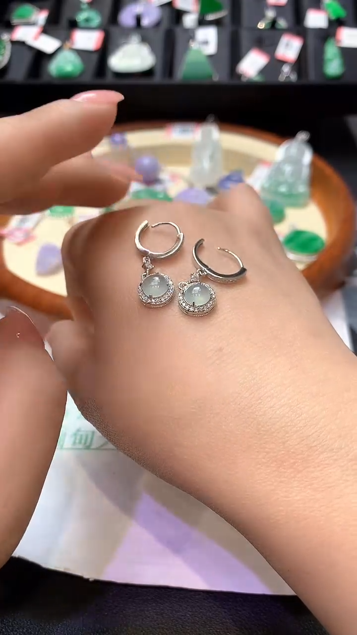 【闪购商品】翡翠耳钉未镶嵌耳包