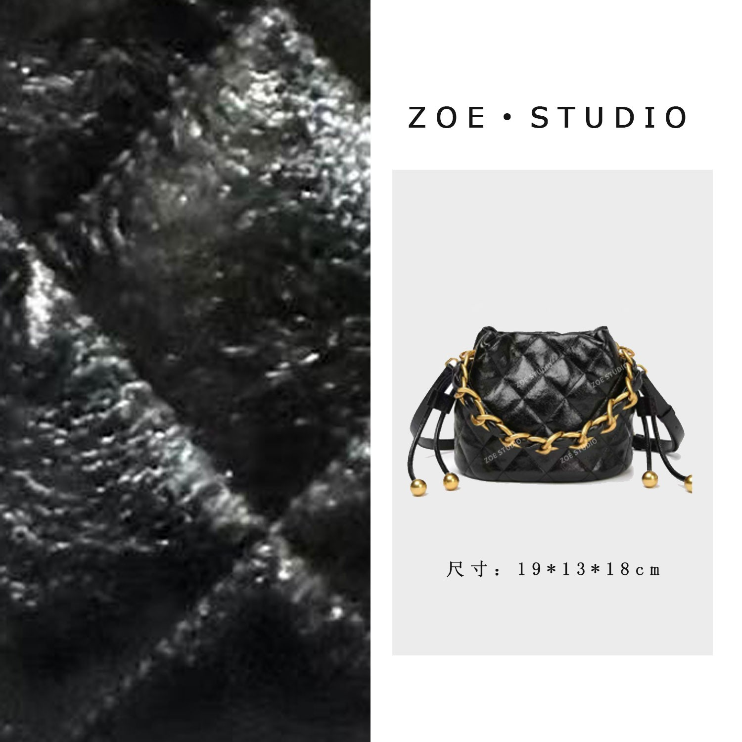 【佐伊甄选】BF-66609-黑色轻奢女士时尚潮流百搭斜挎包轻奢