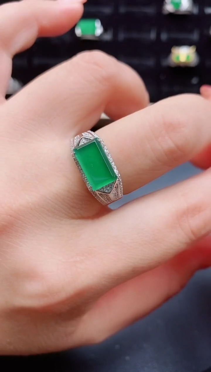 【闪购商品】翡翠戒指银S925镶嵌5080550