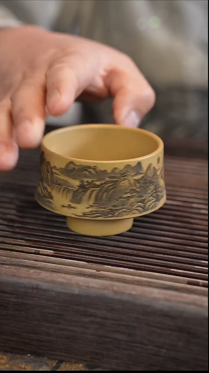 茶壶紫砂观山杯子  