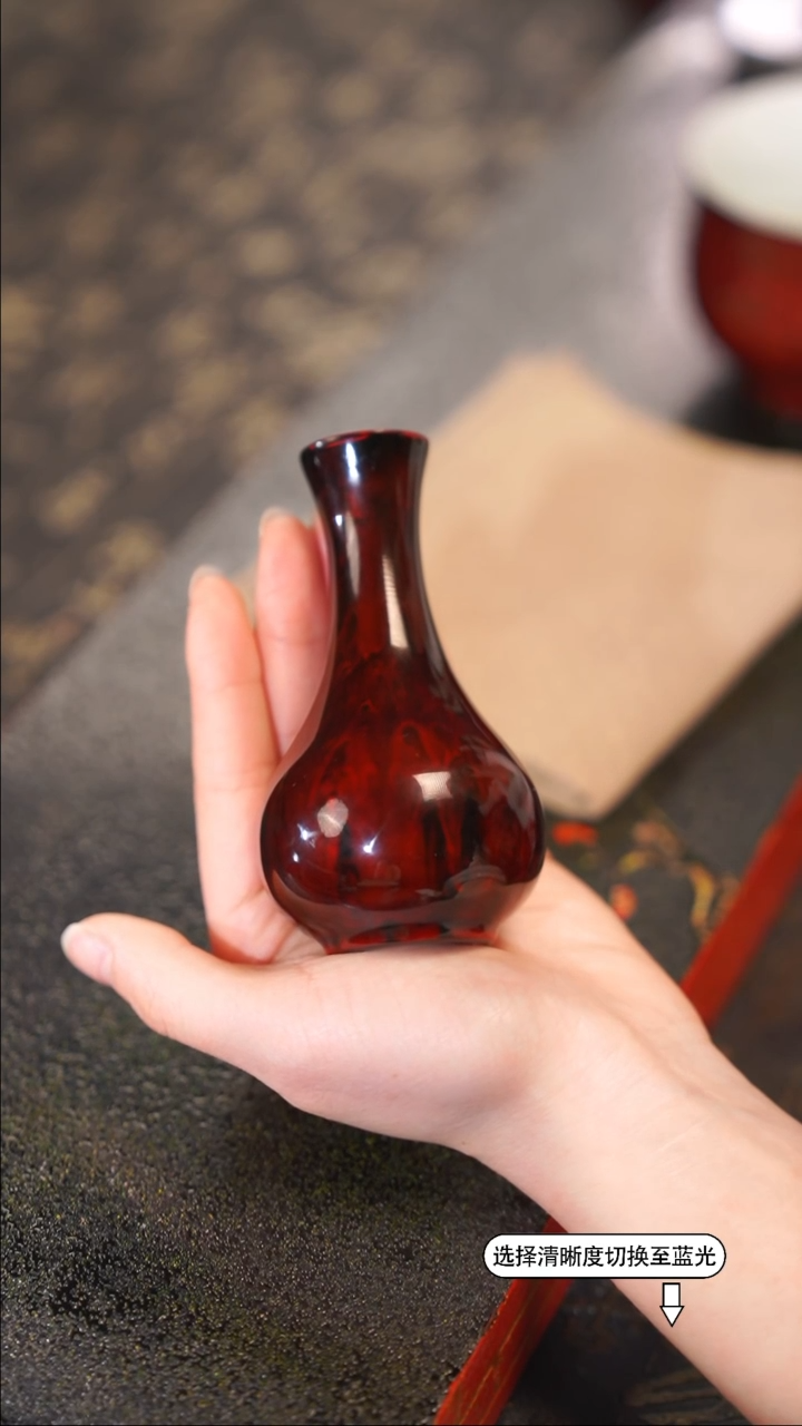 【闪购商品】年末福利8.8折敦煌系列木胎火焰纹小赏瓶