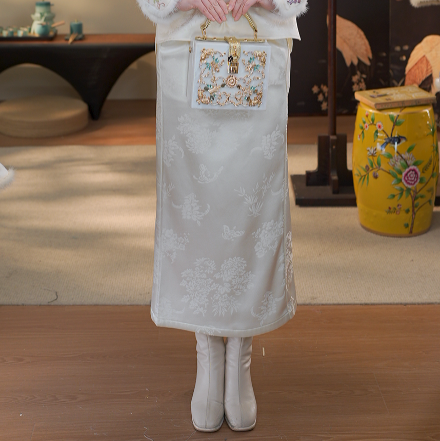 《牡丹谣-半身裙》1133半身裙显气质秋冬遮垮显瘦H型直筒显气质女士