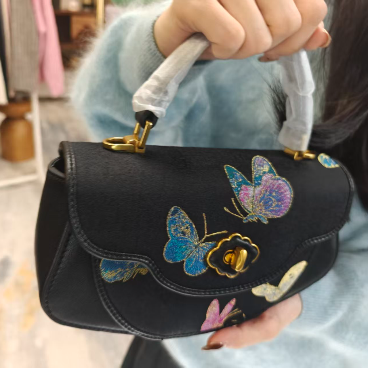 （喜物&小物）定制桑蚕丝高品质宋锦面料包包
