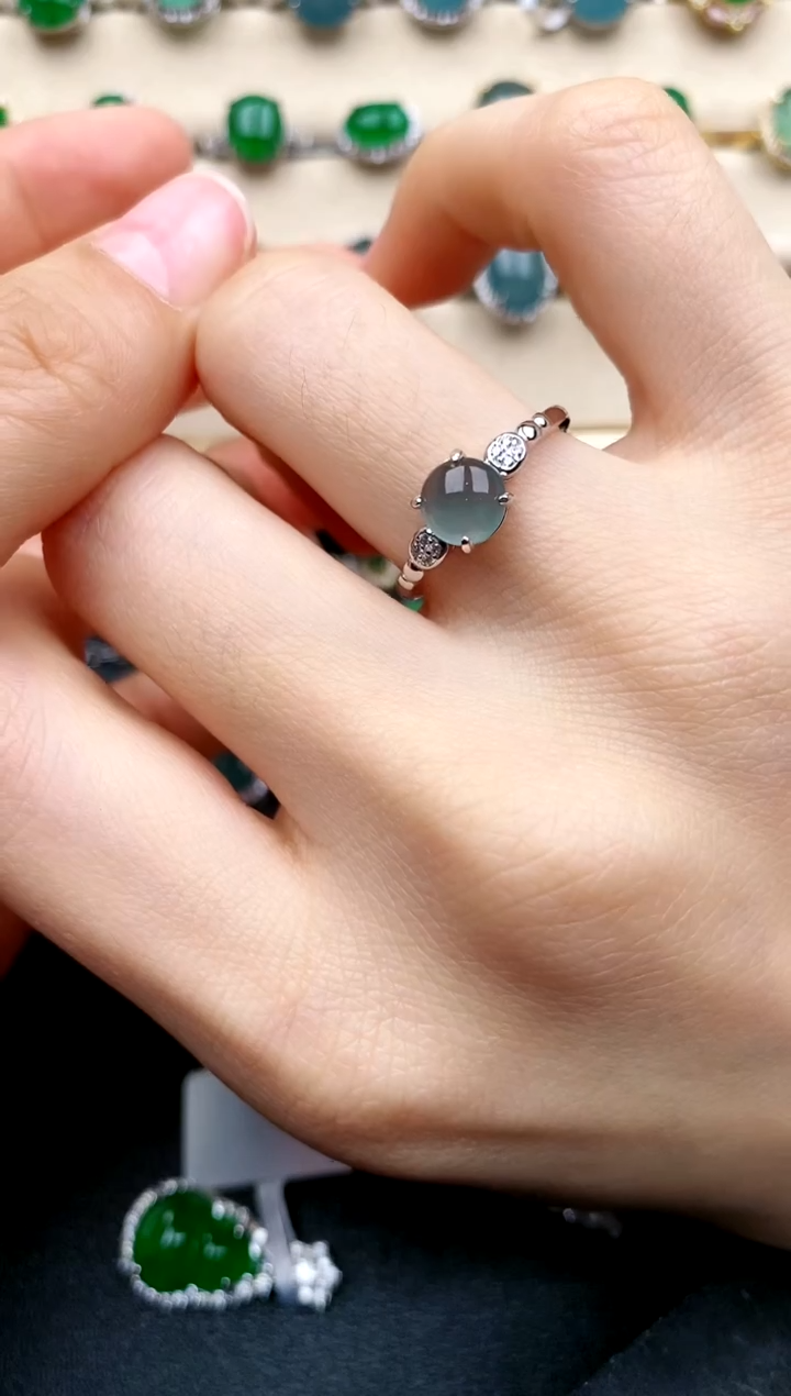 【闪购商品】翡翠戒指银S925镶嵌....