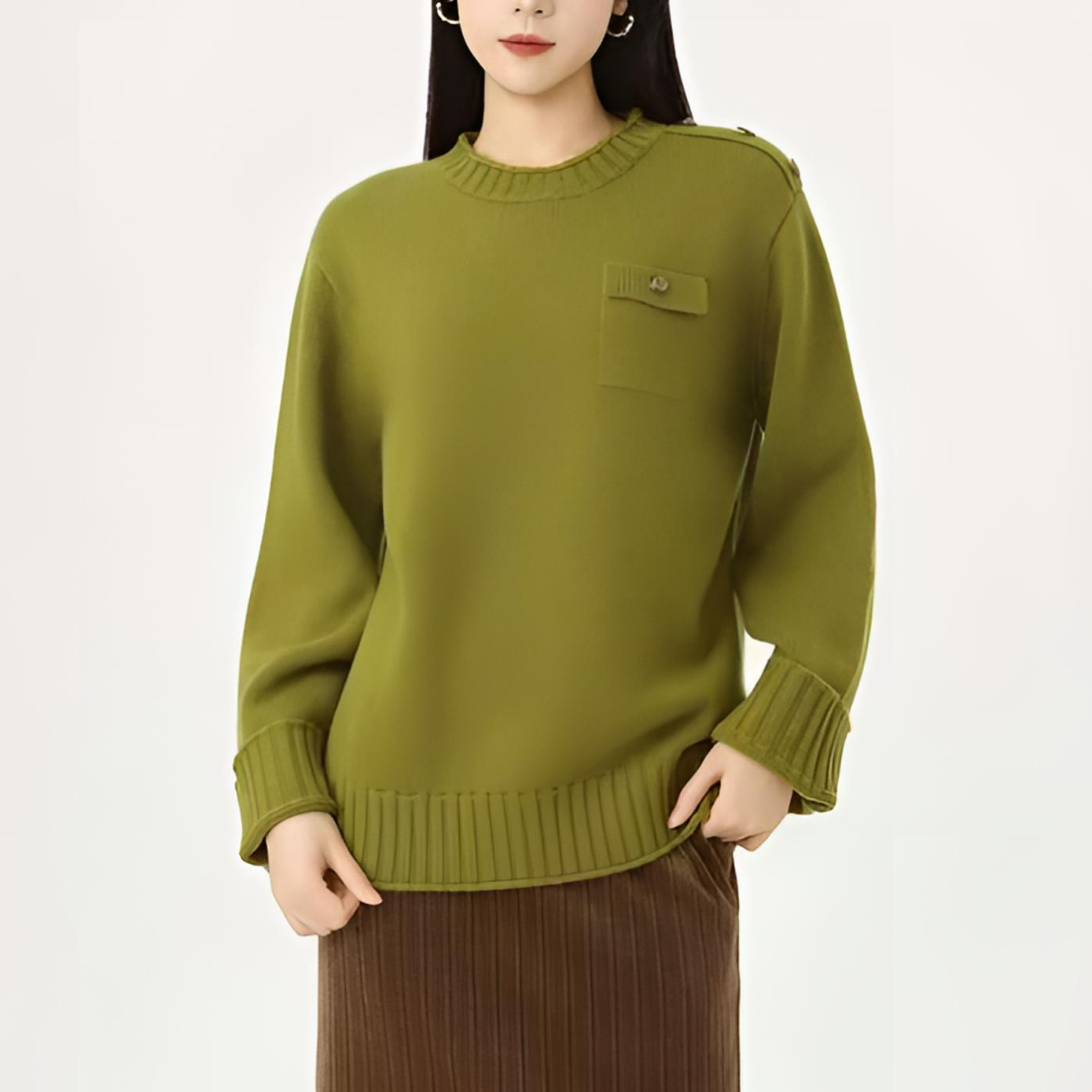 商场同款女装2025新款羊毛衫保暖松弛感慵懒风休闲针织毛衣538081