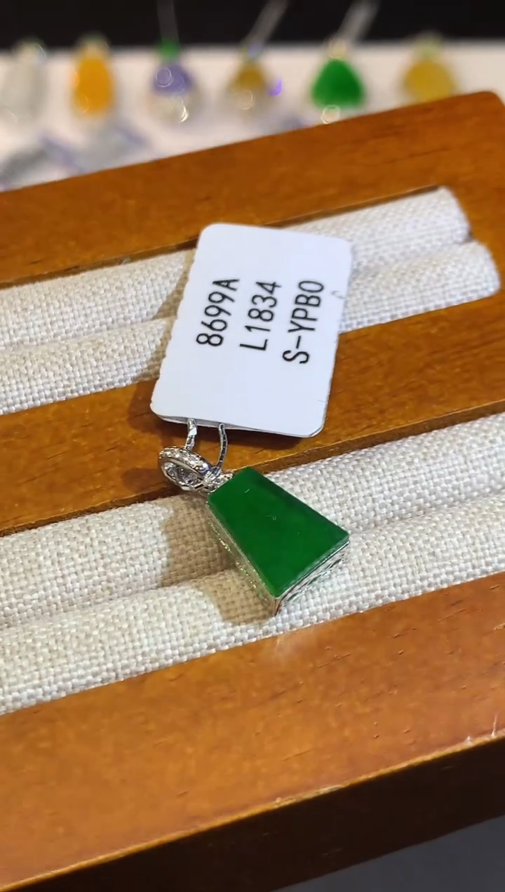 翡翠18K金镶嵌吊坠(不含链)L1834多样性发其一