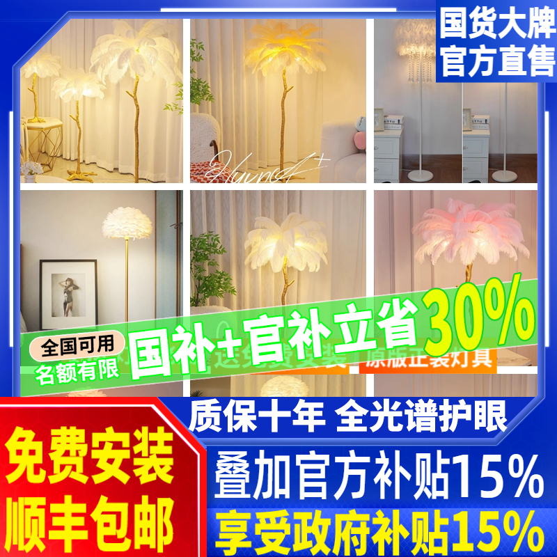 【落地灯合集】北欧轻奢客厅沙发旁卧室书房床头氛围灯落地羽毛灯具
