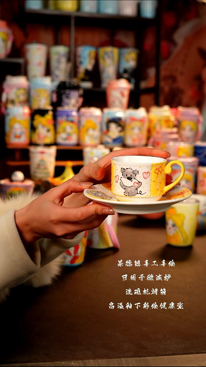 景德镇手工手绘陶瓷杯杯