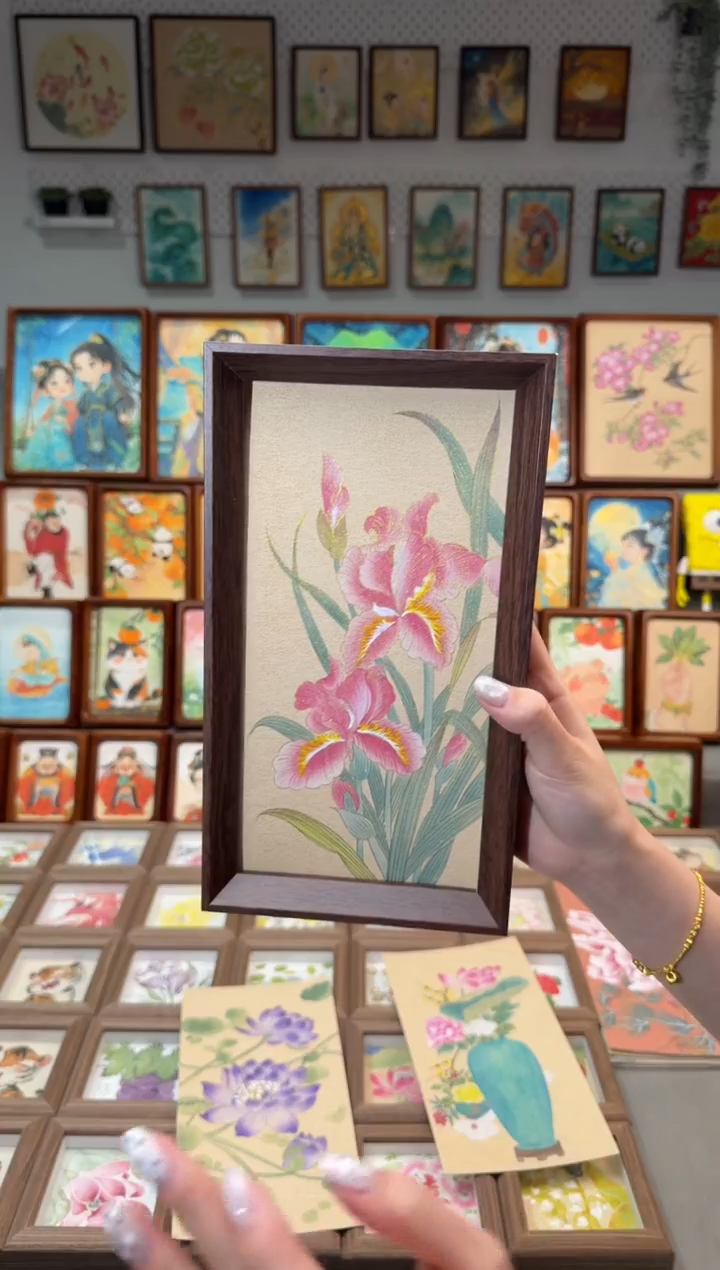 国画粉鸢尾 手绘国画27