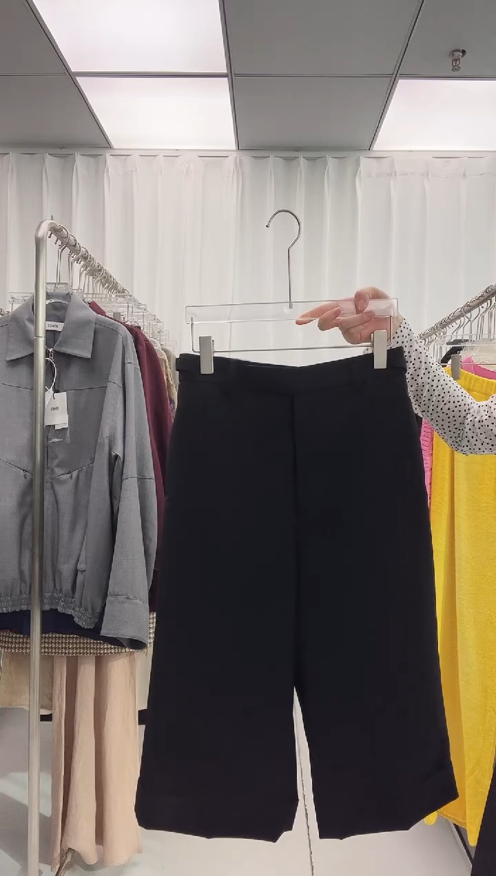 编号069  ethor25款 黑色中裤S码 70腰围 高腰窄直筒裤型已开价
