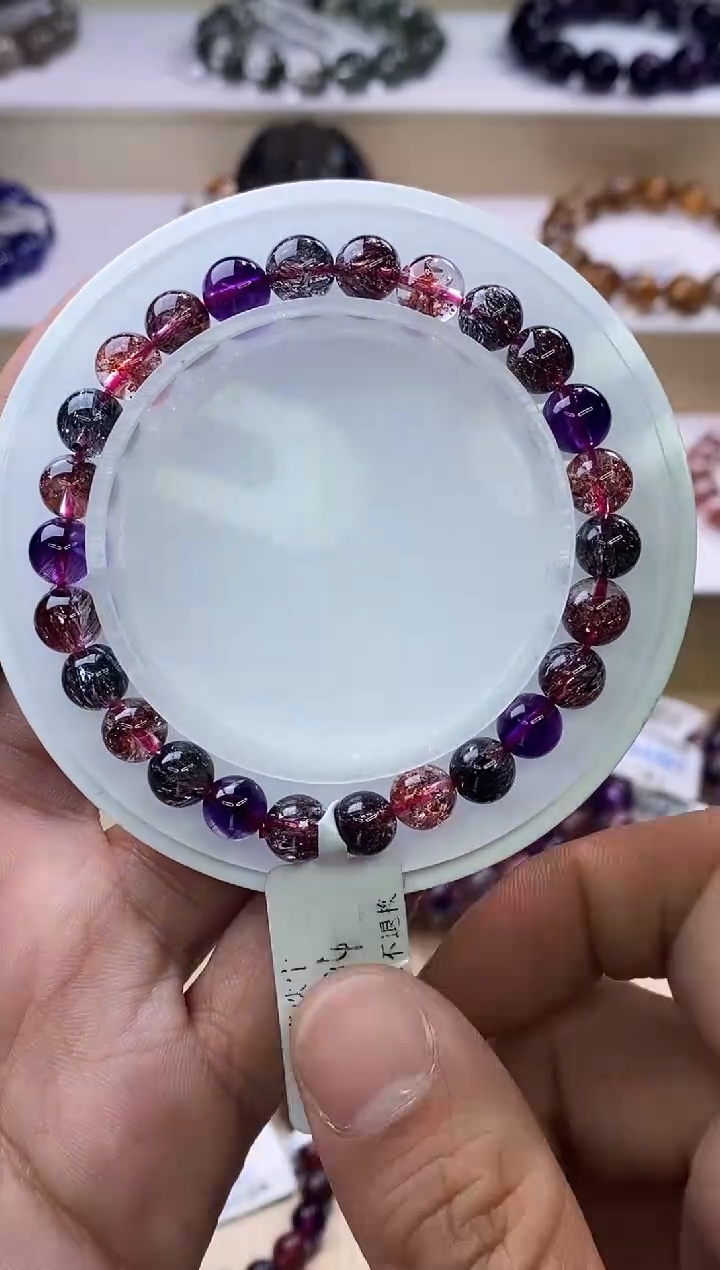 【闪购商品】水晶手链未镶嵌黑加仑超七7m+