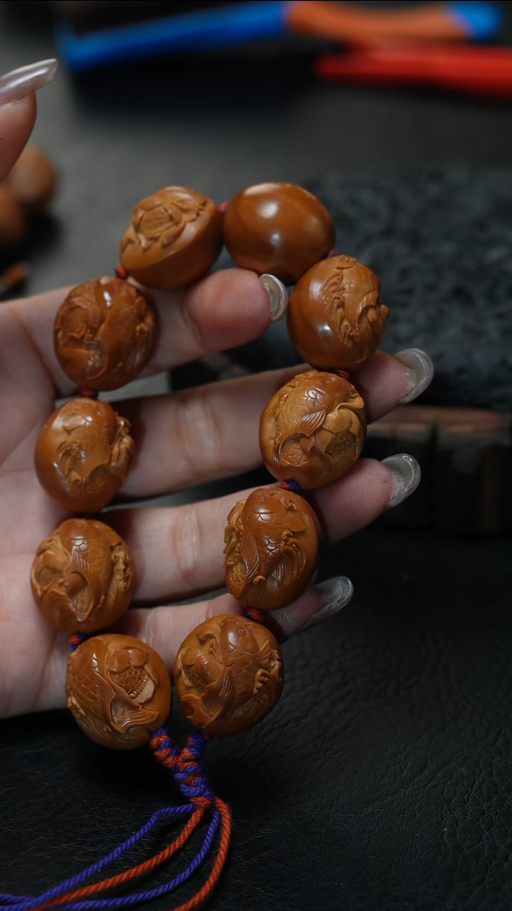 手串/手链橄榄核纵**里鱼子精品核文化