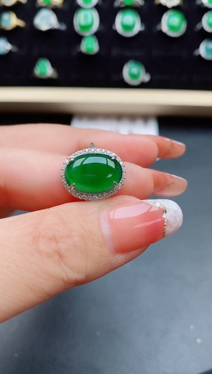 【闪购商品】翡翠戒指银S925镶嵌50800