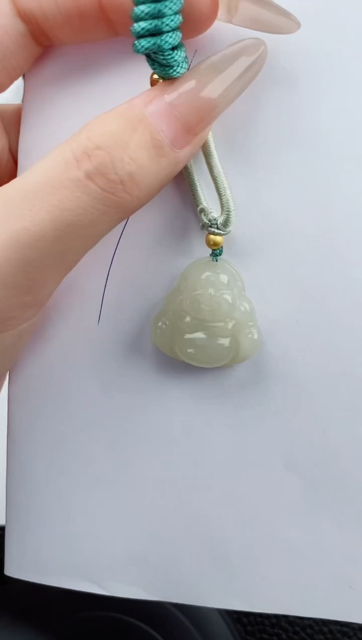 和田玉未镶嵌吊坠(赠链)55碎玉微色差T佛