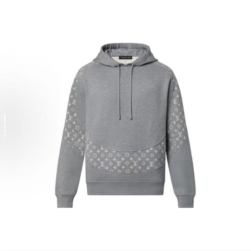 未使用 LouisVuitton/路易威登 SS24 Logo印花连帽抽绳套头卫衣