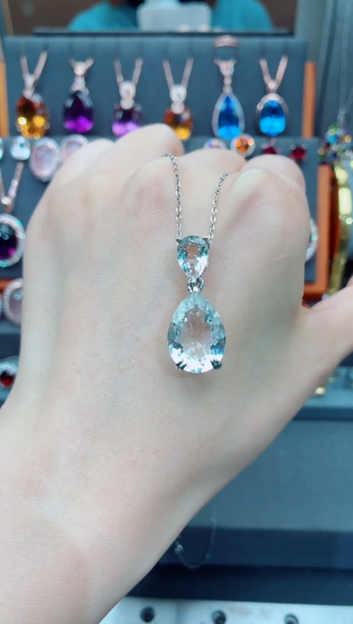 吊坠(赠链)银S925镶嵌水晶水晶吊坠