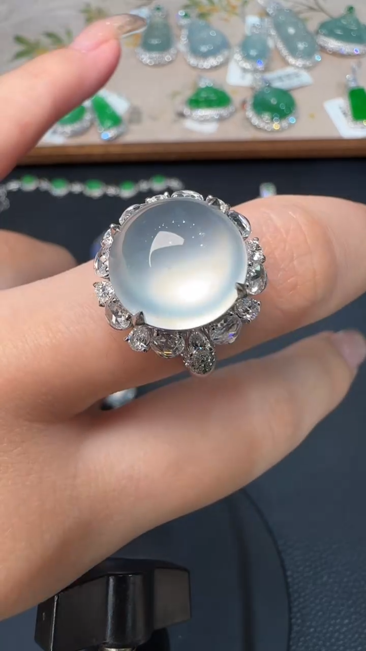 【闪购商品】翡翠戒指18K金镶嵌戒指46 尾款