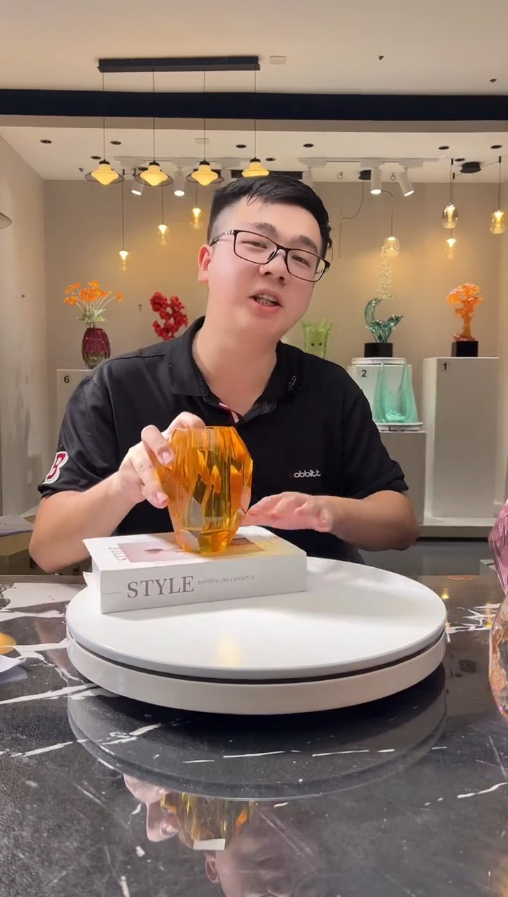 茶宠巴比特美学 冷磨切面小花插