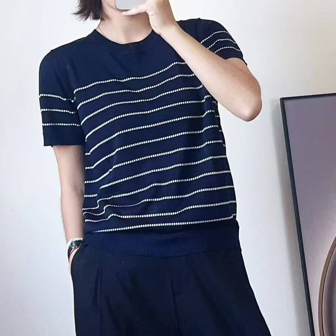 品牌高品质时尚百搭女士针织T恤240413