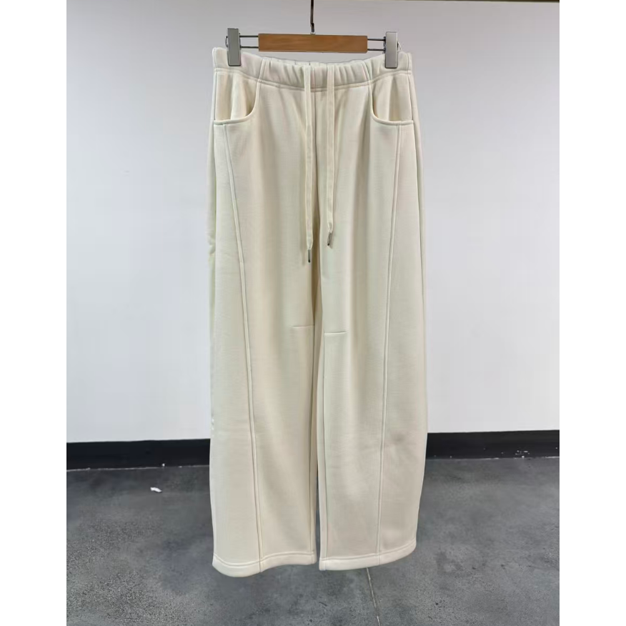 含山羊绒带抽绳加绒女式休闲弯刀香蕉裤25DAK1221