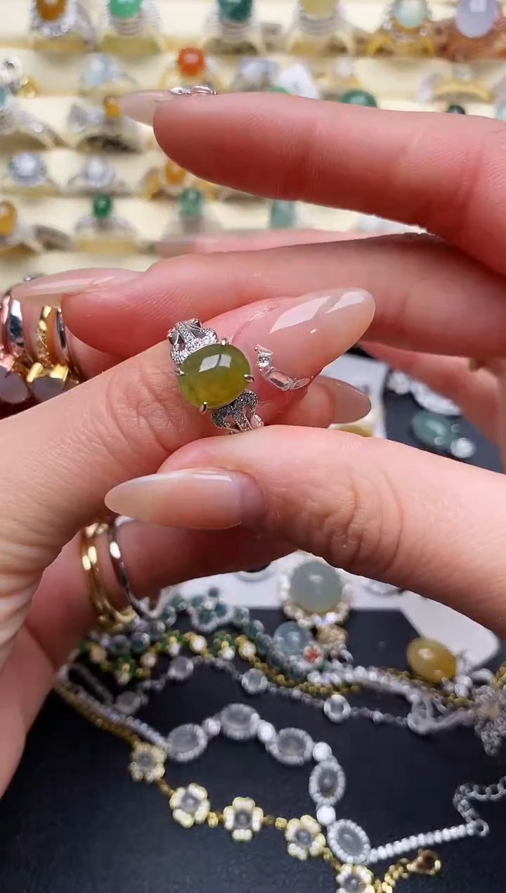 【闪购商品】翡翠戒指银S925镶嵌1111111+10